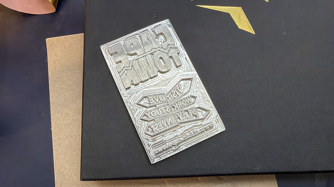 Embossed foil sample